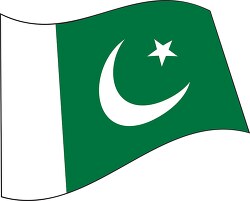 Pakistan flag flat design wavy clipart