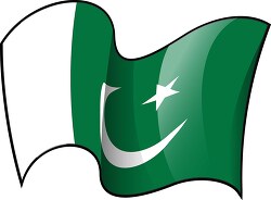 Pakistan wavy country flag clipart
