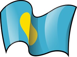 Palau wavy country flag clipart