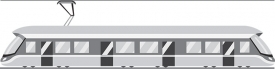 passenger tram transportation gray clipart