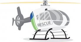 patrol rescue helicopter transportation gray clipart