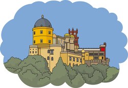 pena national palace sintra portugal clipart