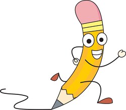 pencil cartoon character running