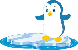penguin on floating ice clipart 