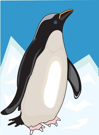 penguin standing on ice clipart