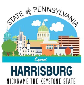 pennsylvania state capital harrisburg nickname keystone state ve