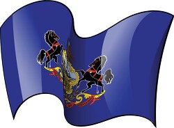 pennsylvania state flag waving clipart