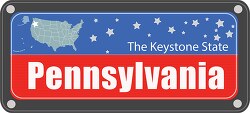 pennsylvania state license plate with nickname clipart