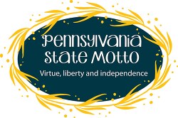 pennsylvania state motto decorative style clipart
