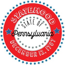 Pennsylvania Statehood 1787 date statehood round style with star