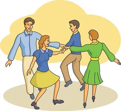 people joining square dance