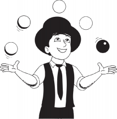 performer juggler black outline clipart