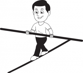 performer tightrope walker black outline clipart