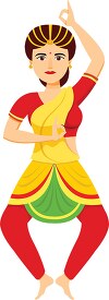 performing indian classical dance clipart