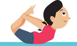 performing yoga bow pose clipart