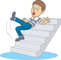 person falling down stairs clipart