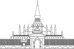 pha that luang in vientiane laos black white outline clipart
