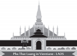 pha that luang in vientiane laos gray clipart