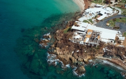 aerial photo of hurricane irma damage to property in the caribbe