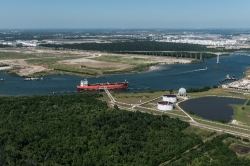Aerial view in 2014 of the Houston Ship Channel