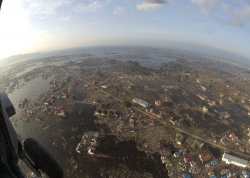aerial view of Banda Aceh Sumatra after tsunami