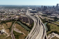 Aerial view of freeways Houston Texas