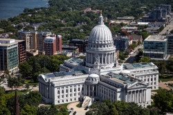 Aerial view of the Wisconsin Capitol