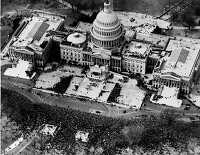 Aerial view of U.S. Capitol inauguration of Franklin Delano Roos