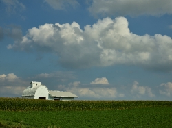 Amish farm outside Kalona in the state of Iowa