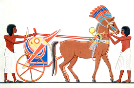 Ancient egypt horse with chariot