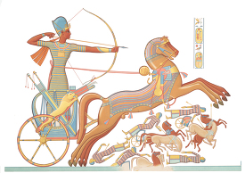 Ancient Egypt Ramses On Chariet In Combat