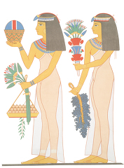 ancient egyptians offering of flowers and fruits
