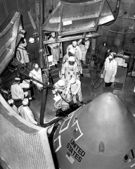 Apollo 1 crew arrives for an altitude chamber test