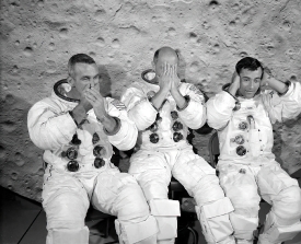 Apollo 10 crew clowns for the camera