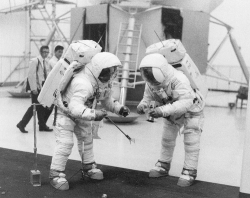 apollo 11 astronauts during eva rehearsal activities