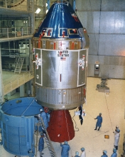 apollo 11 command and service modules prior to mating with sla