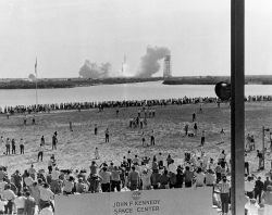 apollo 11 liftoff viewed from lc 39 press site