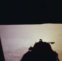 apollo 11 lm shadow from window after landing