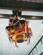 apollo 11 lunar module being moved for mating to sla