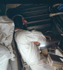 apollo 13 astronaut in spacecraft