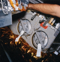 apollo 13 training view of two ecs lioh canisters stowed