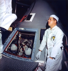 Apollo 204 backup crew during altitude chamber tests 2