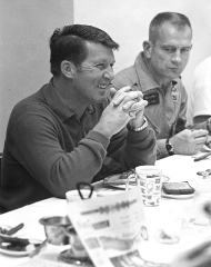 Astronaut Walter M. Schirra, Jr., enjoys breakfast before boardi
