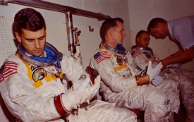 Astronauts in van enroute to launch 