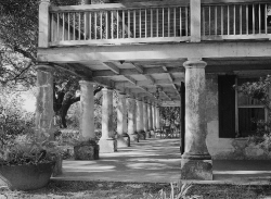 Balcony and verandah of plantation house near New Orleans Louisi