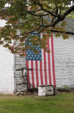 Barn with a patriotic touch in Bonny Eagle Maine