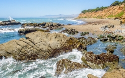 beautiful rocky shore along northern california coast