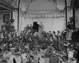 Bing Crosby stage screen and radio star sings to Allied troops