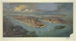 Birds eye view of the city of New York chromolithograph