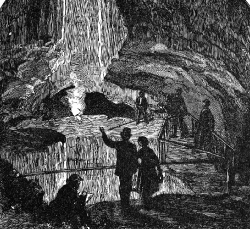 bottomless pitmammoth cave kentucky historic illustration
